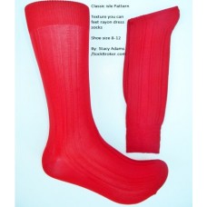 Red classic textured rayon dress socks by Stacy Adams size 8-12